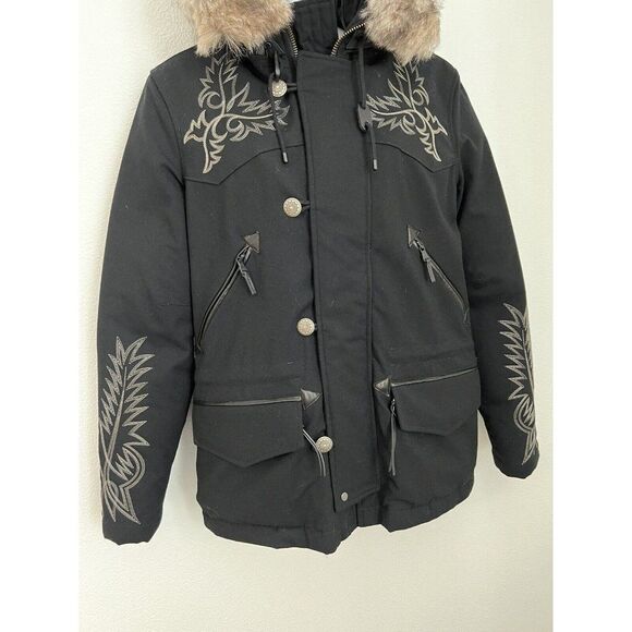 Ralph Lauren RLX Black Label Wool Southwestern Black Wool Down Embroidered Ski - Picture 2 of 12